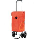 chariot de courses orange 4 roues