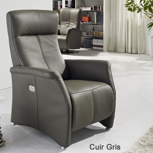 Fauteuil Relaxation 2 moteurs 100% Cuir Italien ODIPRE 6 couleurs au choix