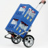 Chariot de Courses Bleu 44L Grandes Roues