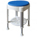 Tabouret de douche bleu réglable pivotant